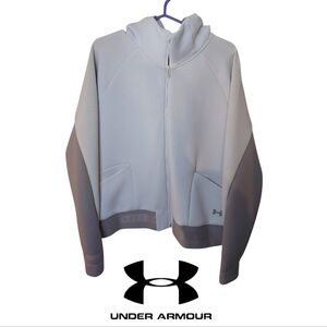 Under Armour Grey And White Zip Sweater